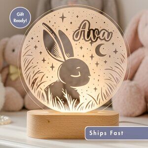 Personalized Bunny Light | LED Cloud Name Sign for Kids’ Bedrooms